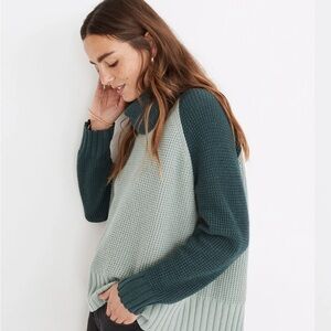 Madewell Colorblock Eastbrook Crossback Turtleneck Sweater